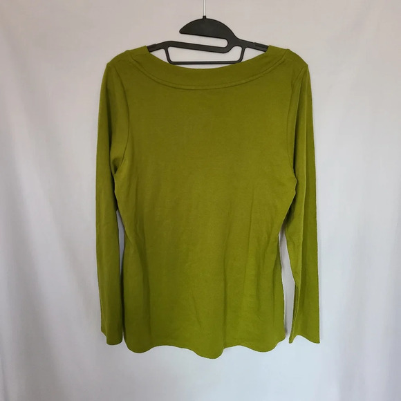 NWT J. Jill Green Apple Perfect Pima Long Sleeve Top Size Medium 100% PimaCotton - Picture 5 of 5